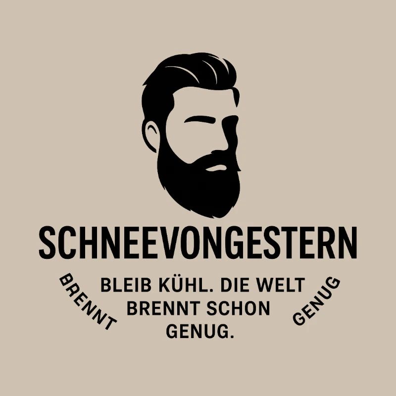 Bartkopf Portrait mit Textgrafik(SchneeVonGestern)