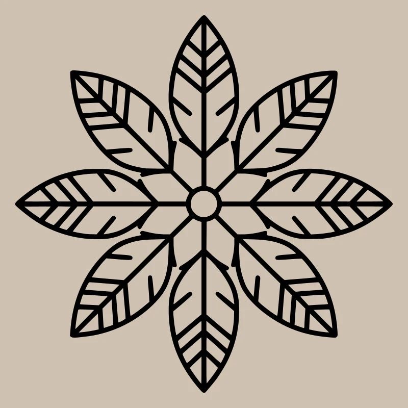 Leaf Mandala | Nature & Harmony Line Art