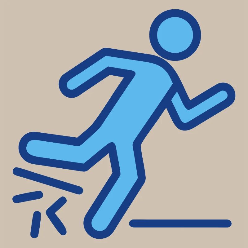 Dynamic Blue Runner Silhouette