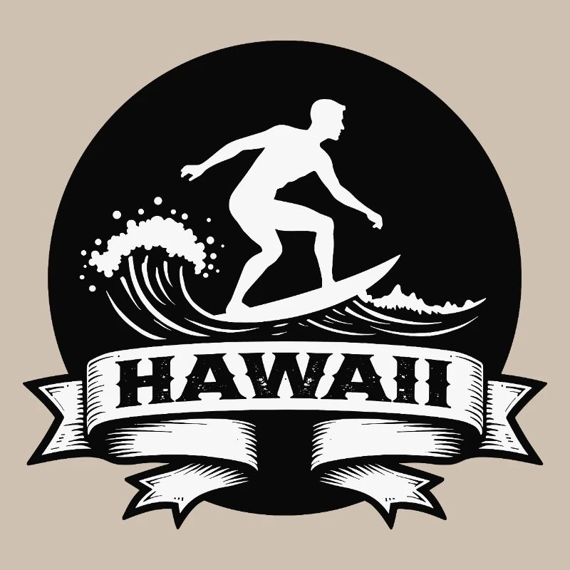 Surfeur Hawaii Vague Bannière