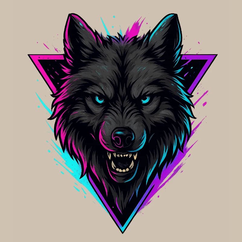 Neon Wolf in Violet Pink Triangle