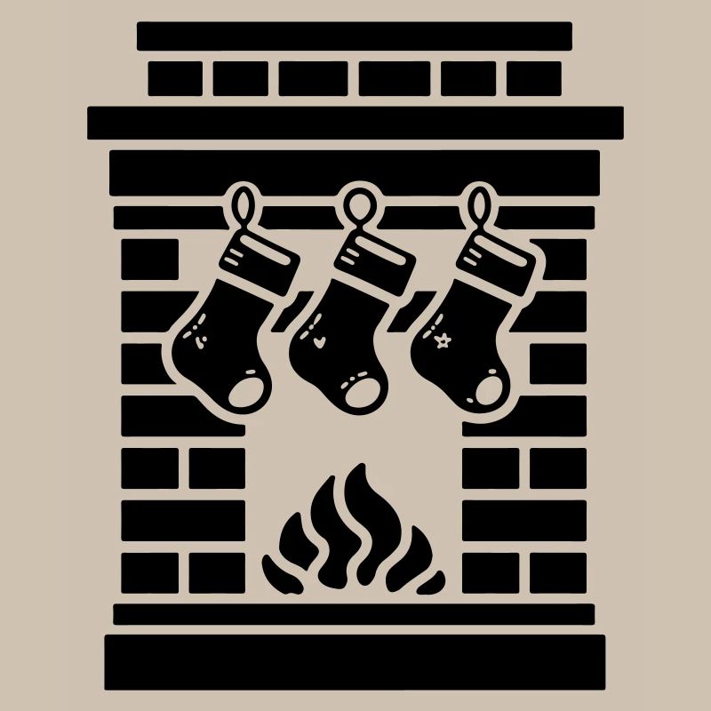 Chaussette de Noël avec cheminée