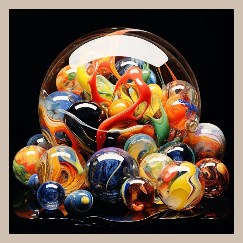 Colored Glass Ball Explosion
