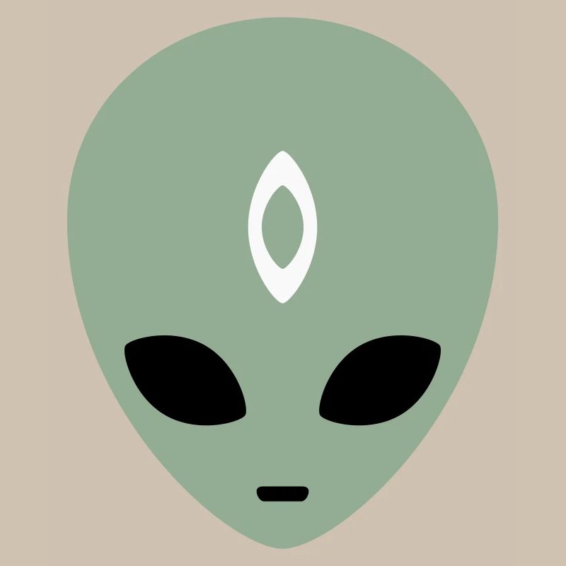 Alien Head Third Eye (drei Farben)