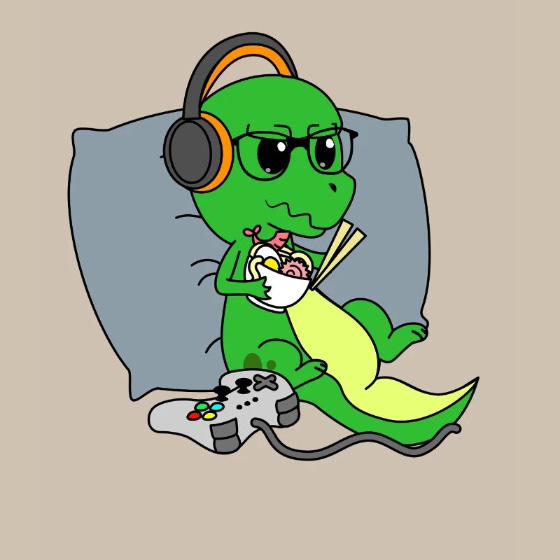 Cute Gaming Dinosaur T Rex Ramen Noodle Gift Idea