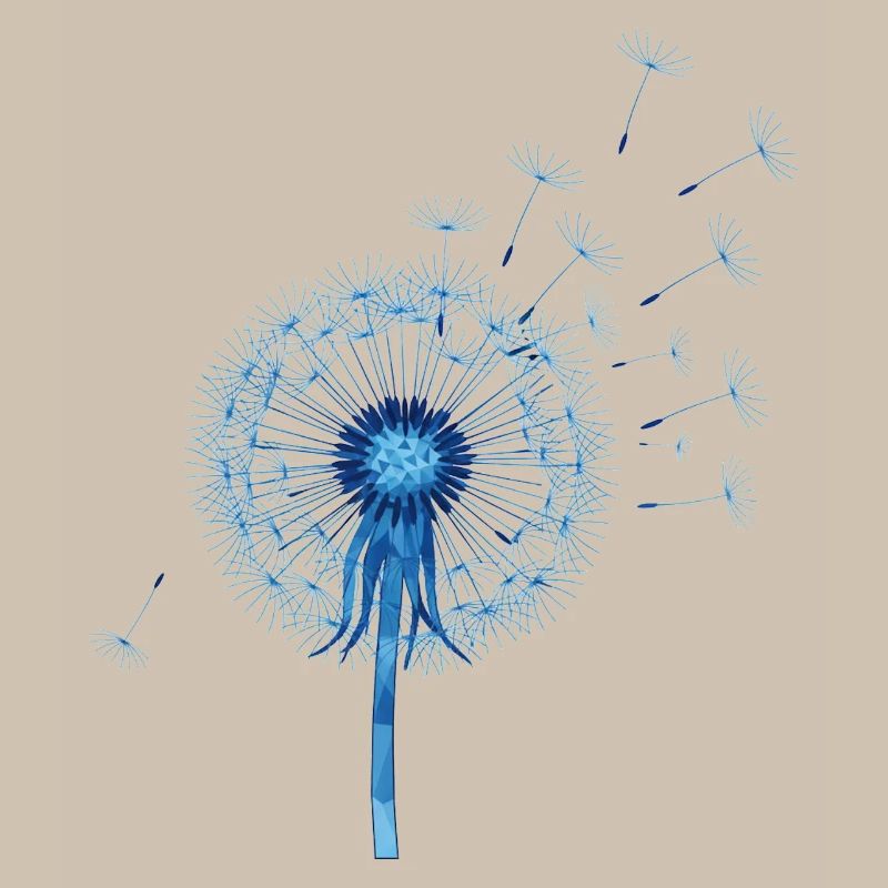 Blue Dandelion Origami Pattern