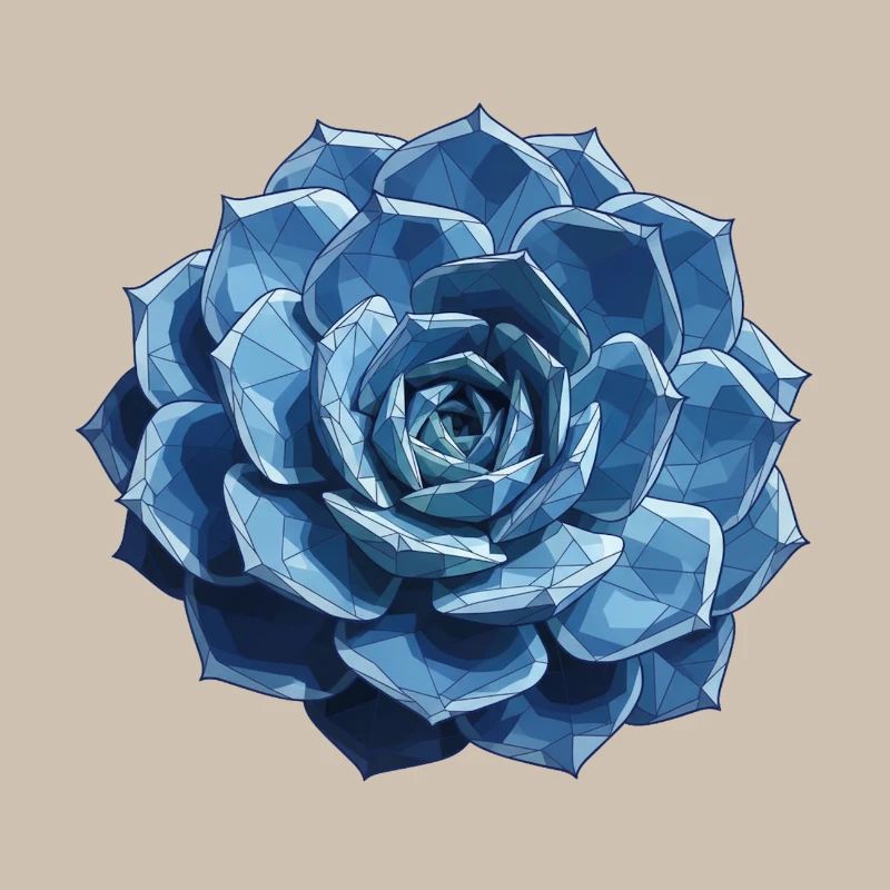Blue Geometric Rosette