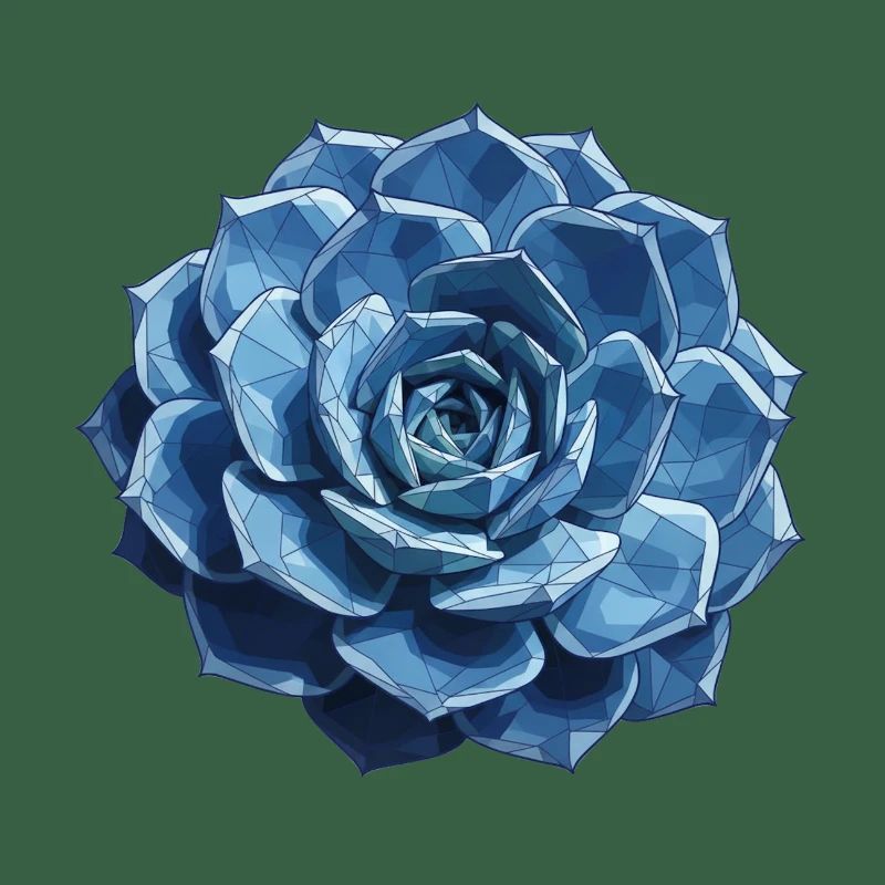 Blue Geometric Rosette