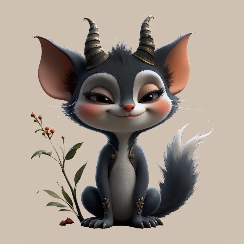 Chat Gobelin de la Forêt, avec des Cornes