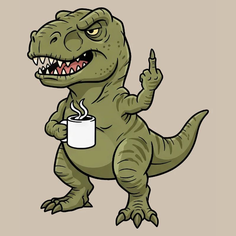 Dino T-Rex Coffee Early Riser Late Riser Office