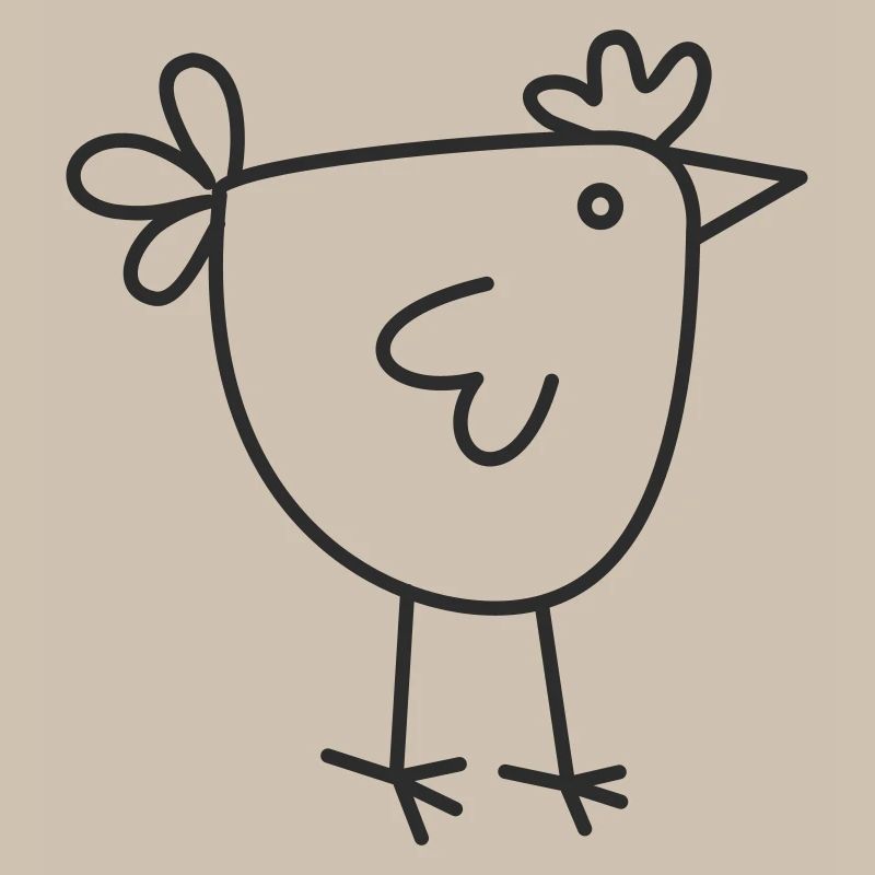 Chicken in line drawing