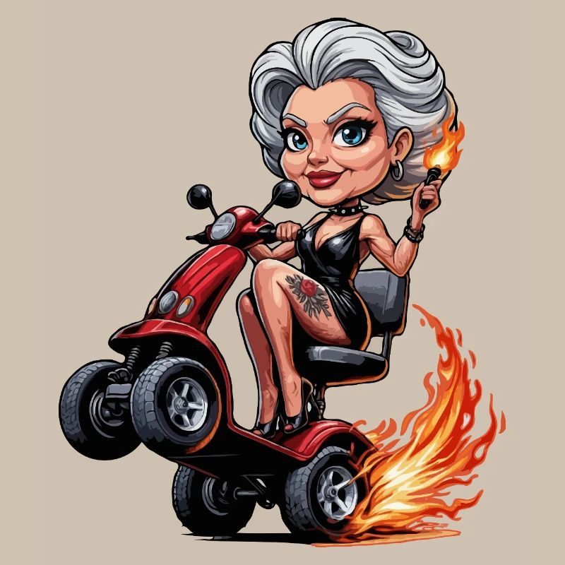 Granny on Flames Elektroroller