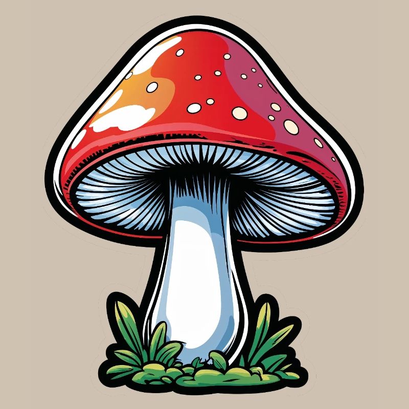 Red Toadstool Popart Design