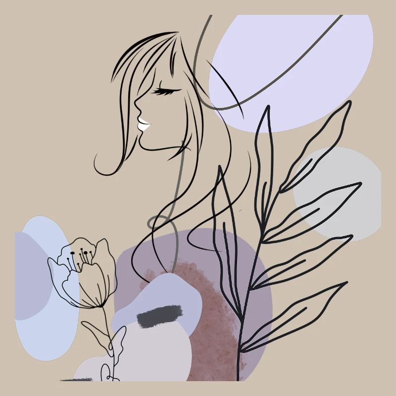 Silhouette abstraite avec des formes pastel