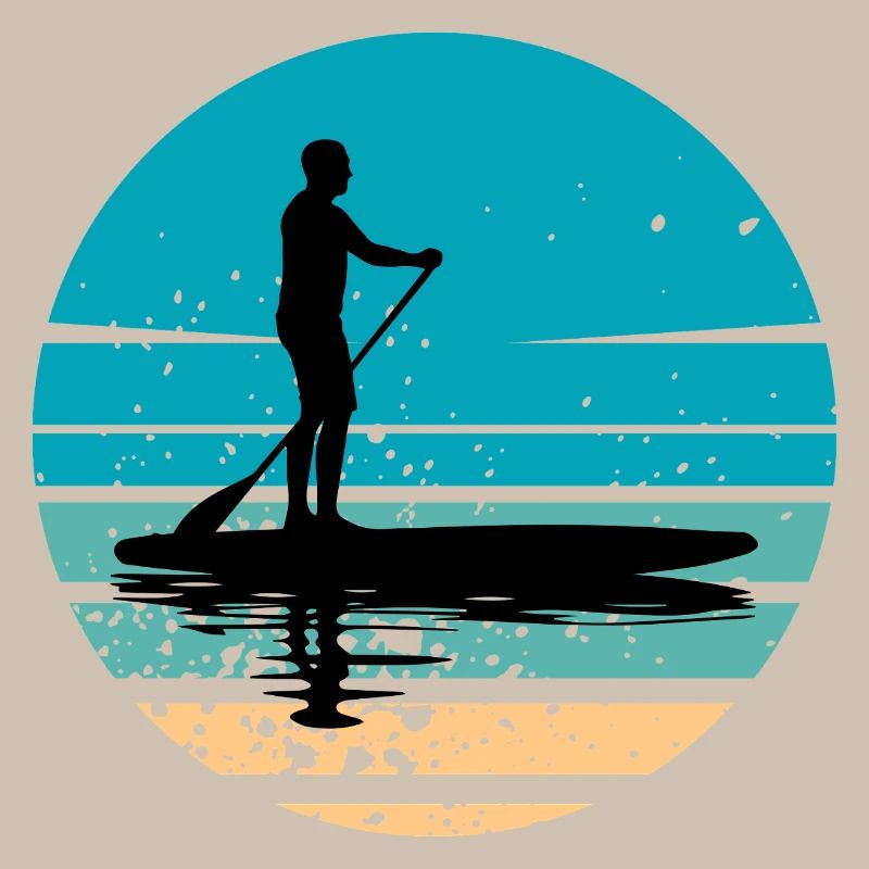 Paddleboard mit maritimer Atmosphäre im Retro-Stil