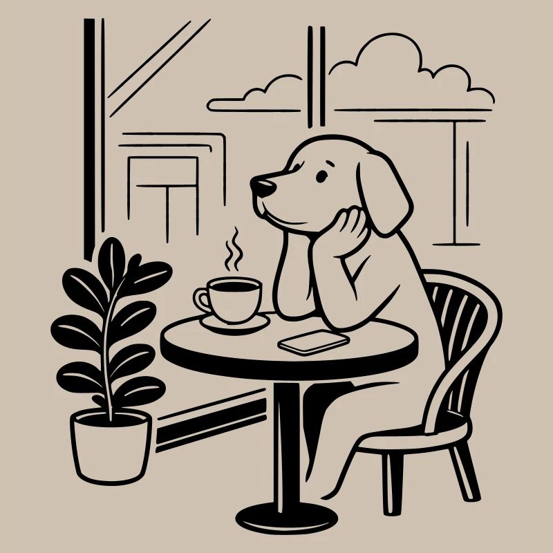 Dog in the café