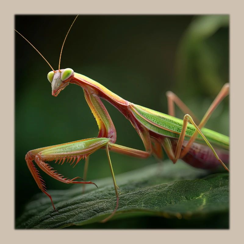 Praying mantis macro elegant mantis