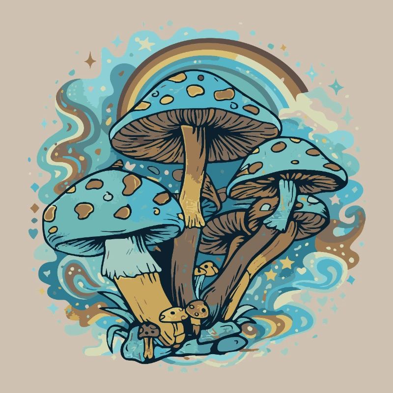 Forêt Merveilleuse des Champignons Bleus