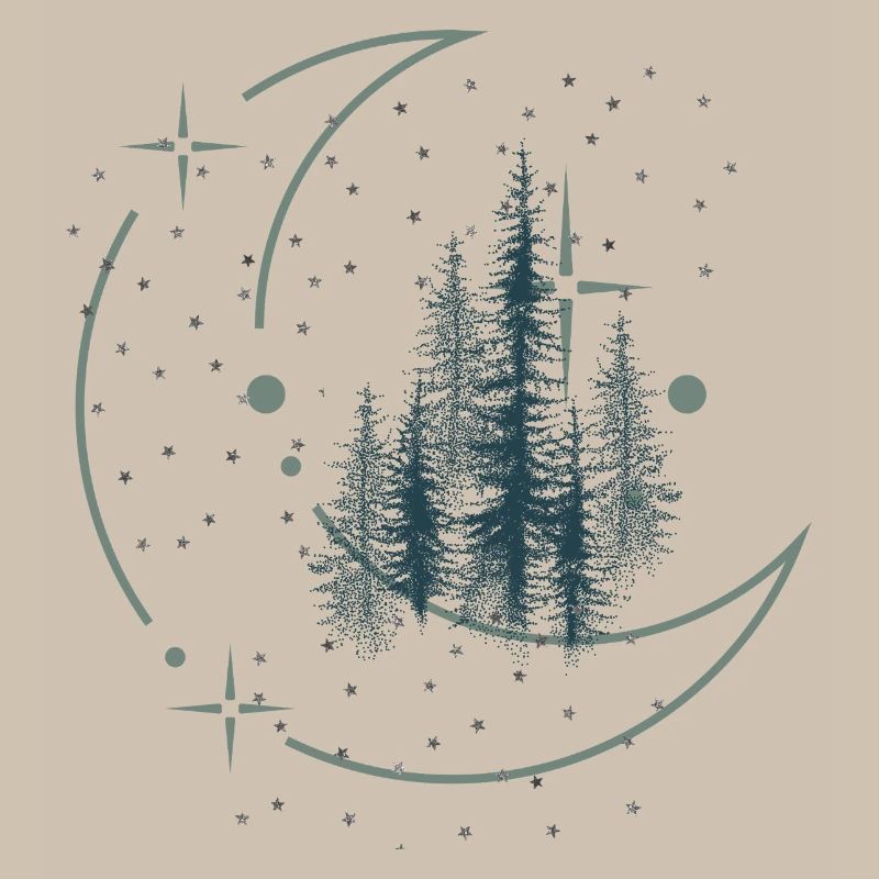 Night sky over the forest