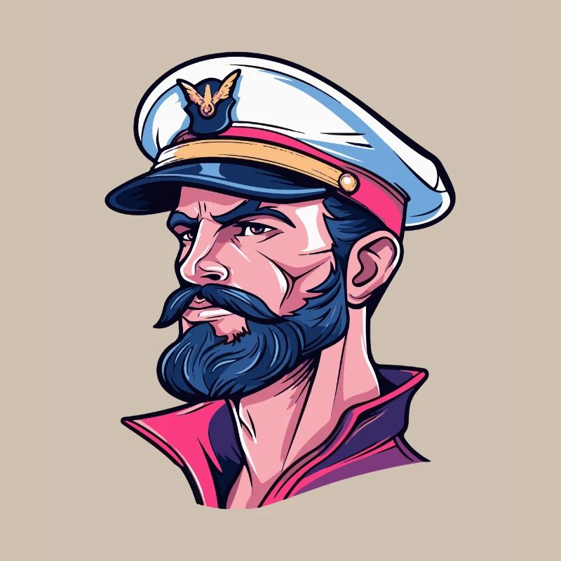 Captain in Neon Comic Style