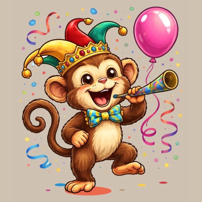 Singe de carnaval – Motif joyeux de carnaval