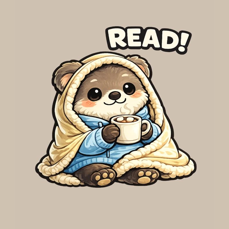 Cuddly Bear Reading Time Under Blanket