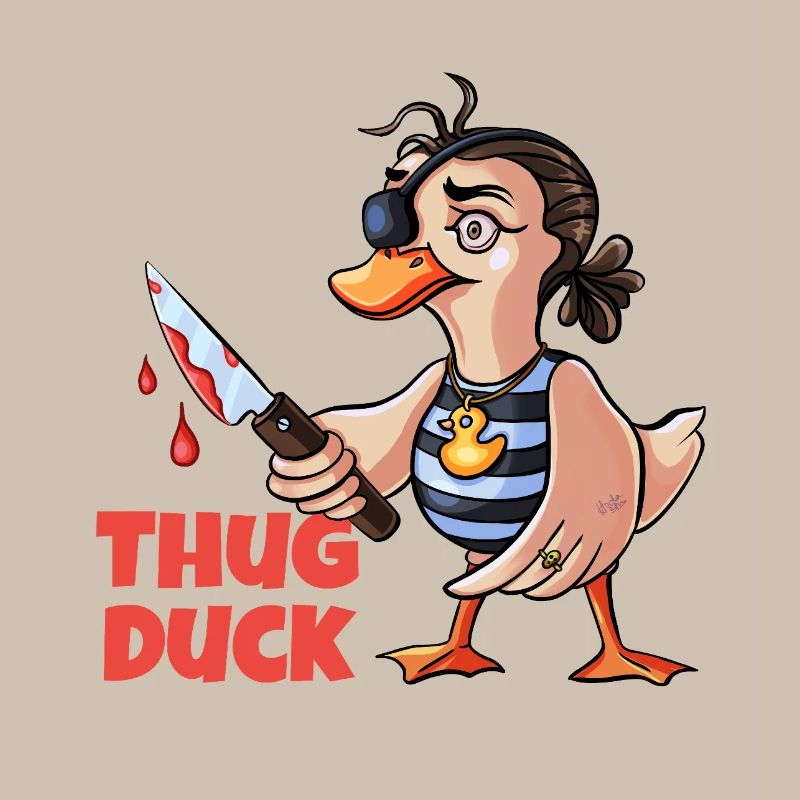 Thug Duck hält ein Messer-Meme