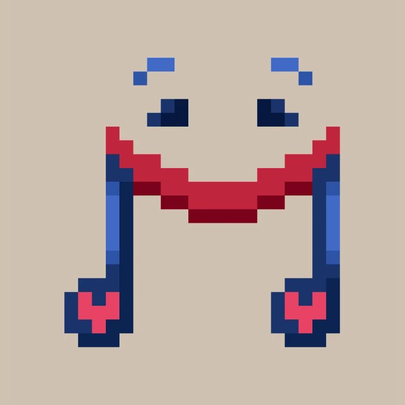 Smiling Musical Note Pixel Art