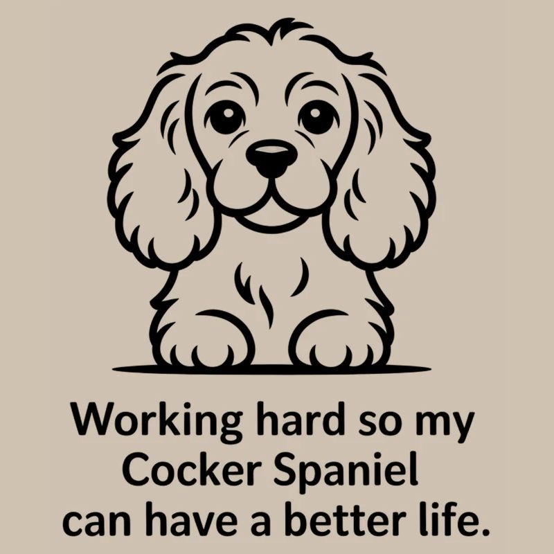 Drôle de chien cocker spaniel - Travaille dur pour mon