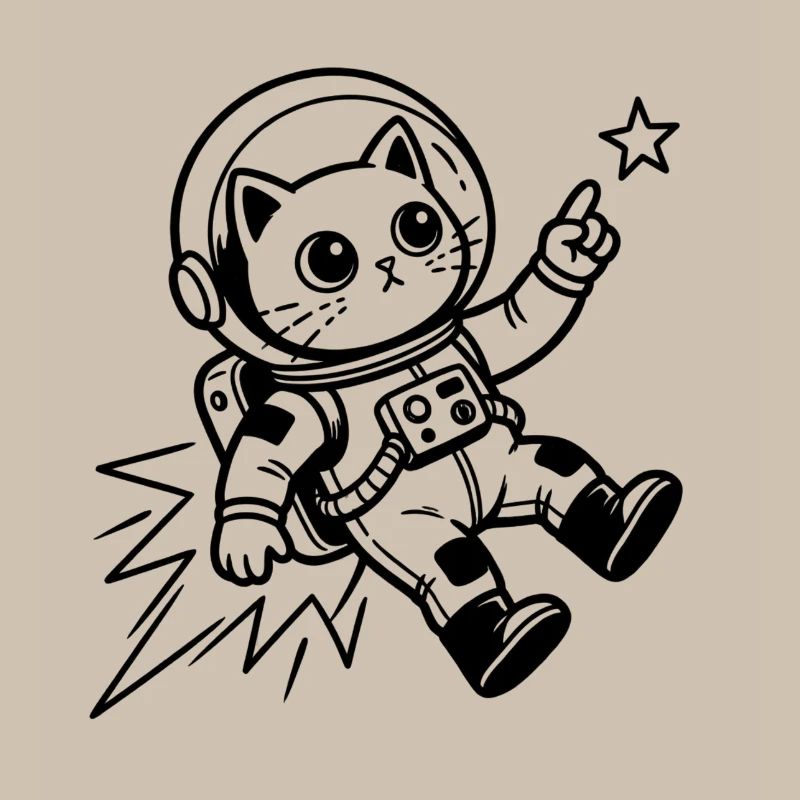 Astronaute chat dans l’espace