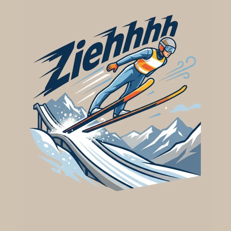 Ziehhhh ski jumping flight through the stadium