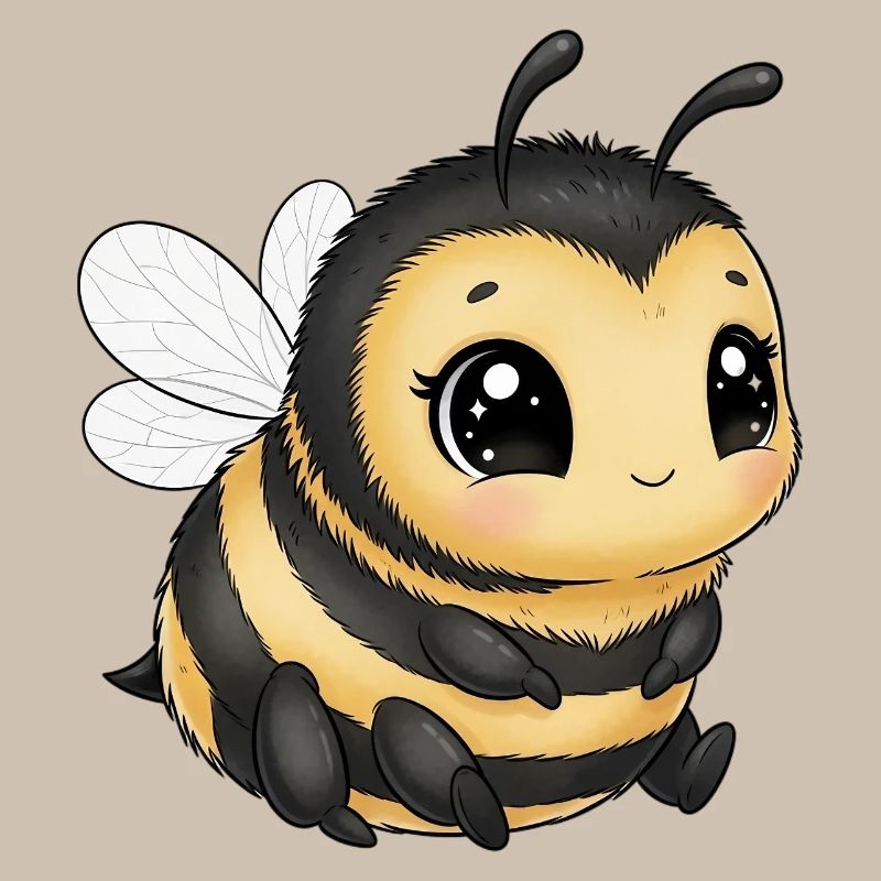 Cuddly bee with big eyes