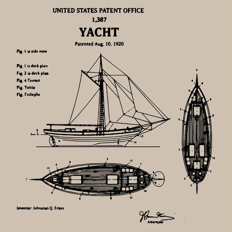 Conception du brevet de plan de yacht