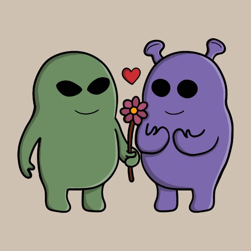 Cute Intergalactic Alien Couple