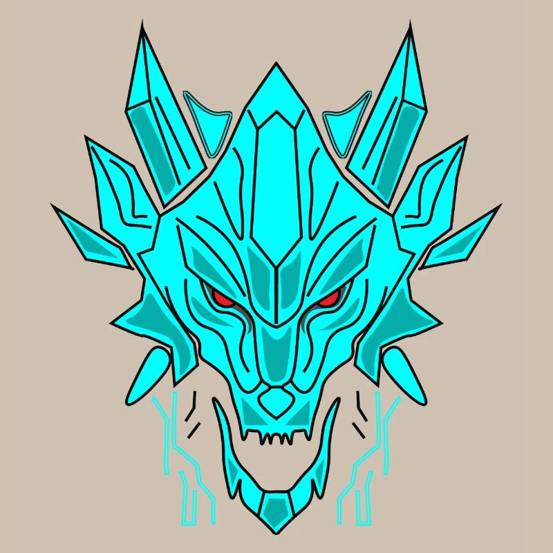 Geometrischer Eisdrache Kopf