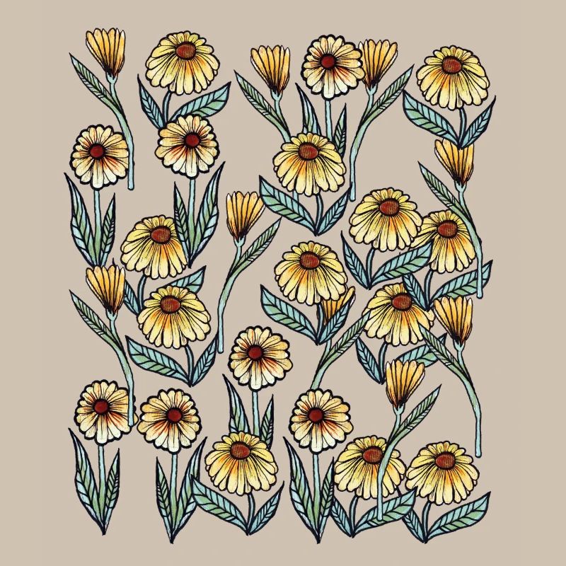 Sunlit Daisy Floral Pattern