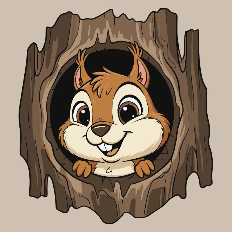 Waldchipmunk im Baumloch