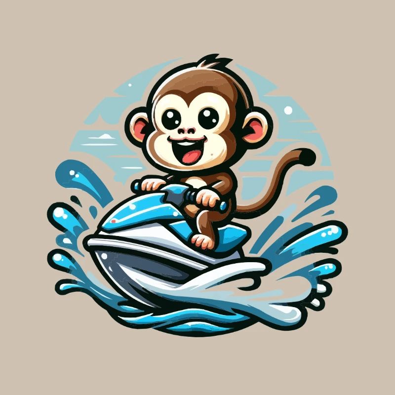 Affe auf Jetski Abenteuer