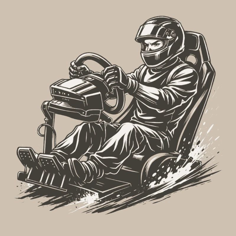Simracer im Comic-Ink Stil in Action