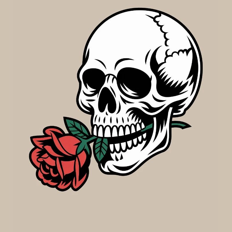 Rockabilly Skull – Rose Statement Gothic Love