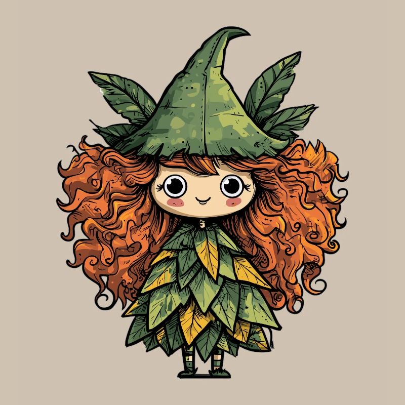 Robe de feuille de fée de la forêt