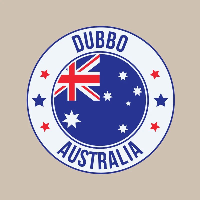 Emblème circulaire du drapeau de Dubbo Australie