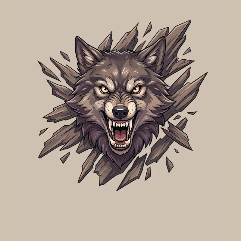 Rugissement de loup dans la vision éclatée