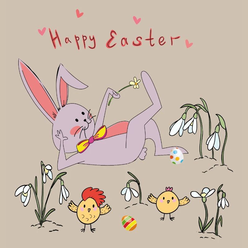 Easter bunny with chicks