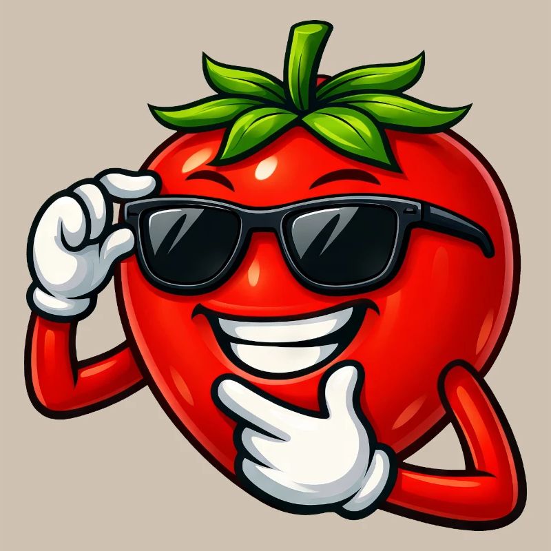 Cool Cartoon Tomato Comic Vegetable Fun