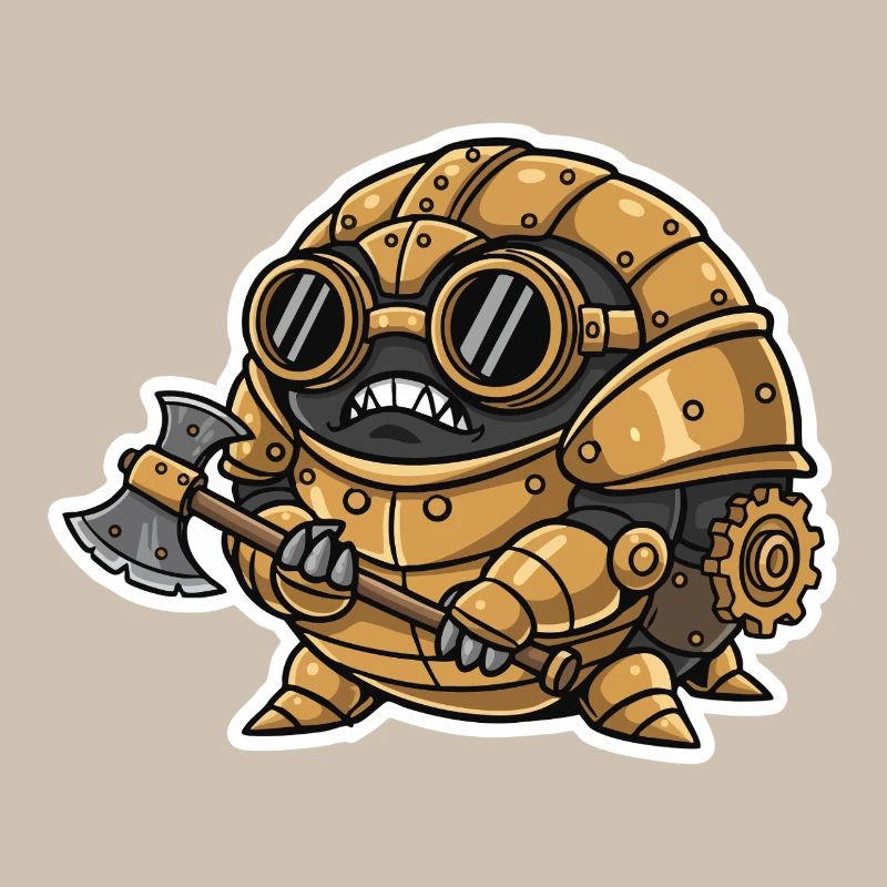 Sowbug Krieger Steampunk Axt Kupferrüstung