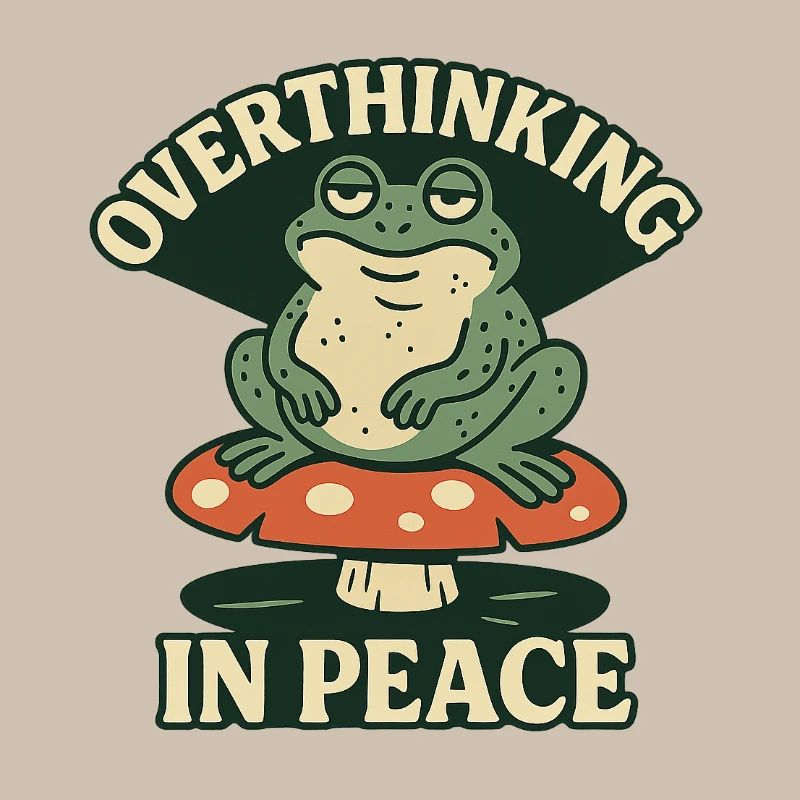 Overthinking in Peace Frog Humor Relax
