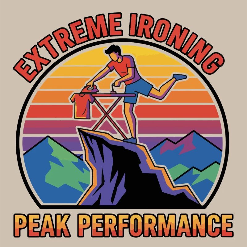 Extreme Ironing Peak Performance Retro Sticker