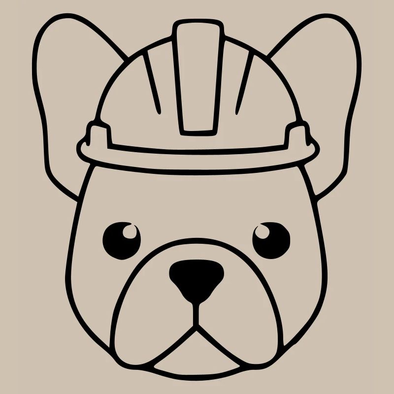 Frenchie Bauhelm Kopf Outline