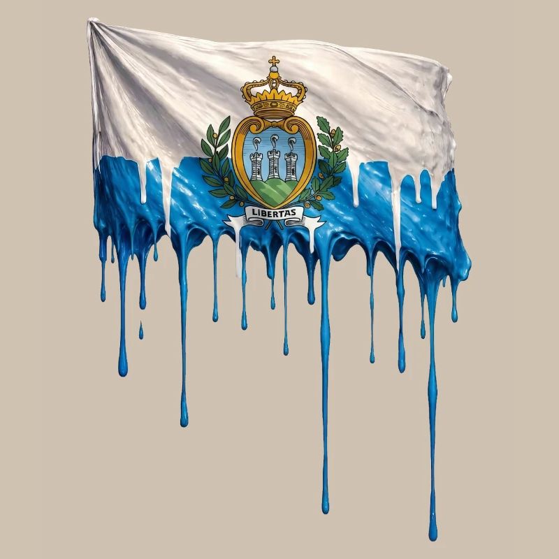 Art de la goutte du drapeau de Saint-Marin